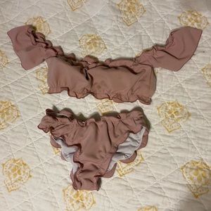 Small off shoulder cheeky two piece swim bikini